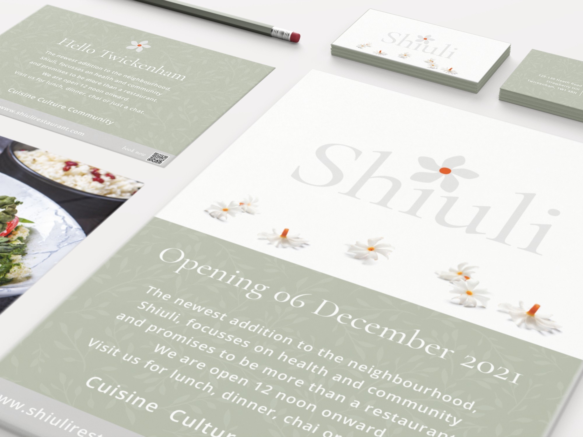 Shiuli restaurant | Leaflets & business cards